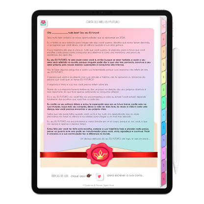 Planner Digital 2026 Gratuito Vertical Life In Colors • Teste Grátis no iPad ou Tablet Android • Download Imediato • Sustentável