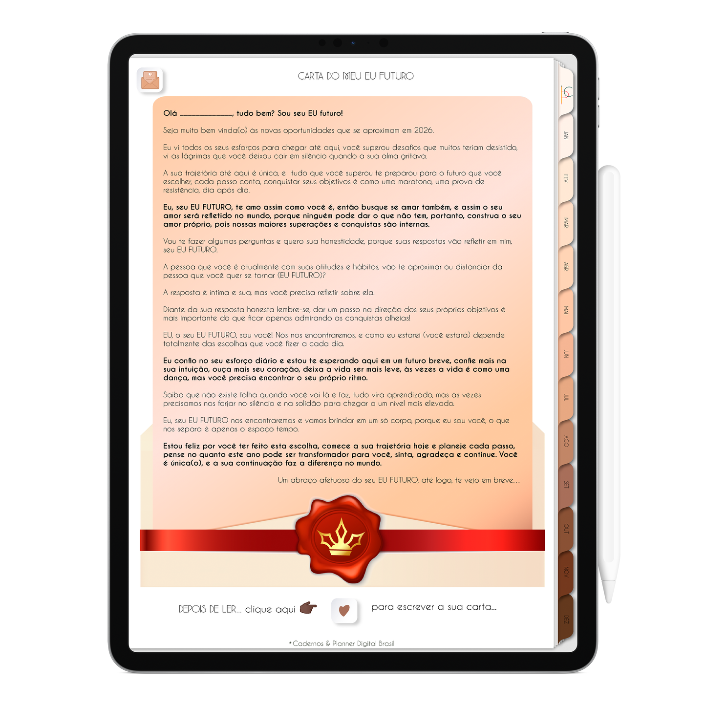 Planner Digital 2026 Gratuito Vertical Minimal Universe Teste Grátis • Para iPad e Tablet Android • Download Imediato • IA