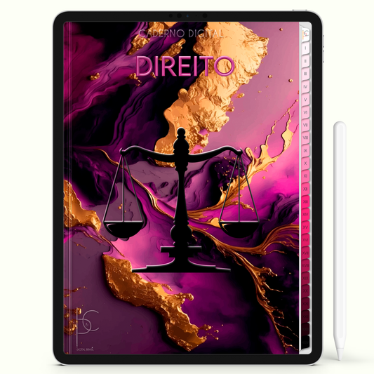 Caderno Digital Blush Gold Direito Advocacia 24 Matérias • iPad e Tablet Android • Download instantâneo • Sustentável