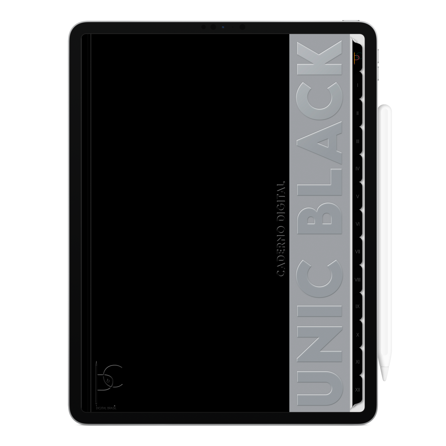 Caderno digital Unic Black básico e estiloso, para estudos e anotações. Exclusivo para estudar e se planejar no iPad e tablets Android tablets da Samsung (TabS6 Lite, Tab S9 Fe, Tab S9 +, Galaxy Tab S10 Ultra · Galaxy Tab S10+, compatível com aplicativos de anotações digitais GoodNotes e Notein. Baixe grátis o Caderno Digital Gratuito. Faça o download do Planner Digital Grátis.