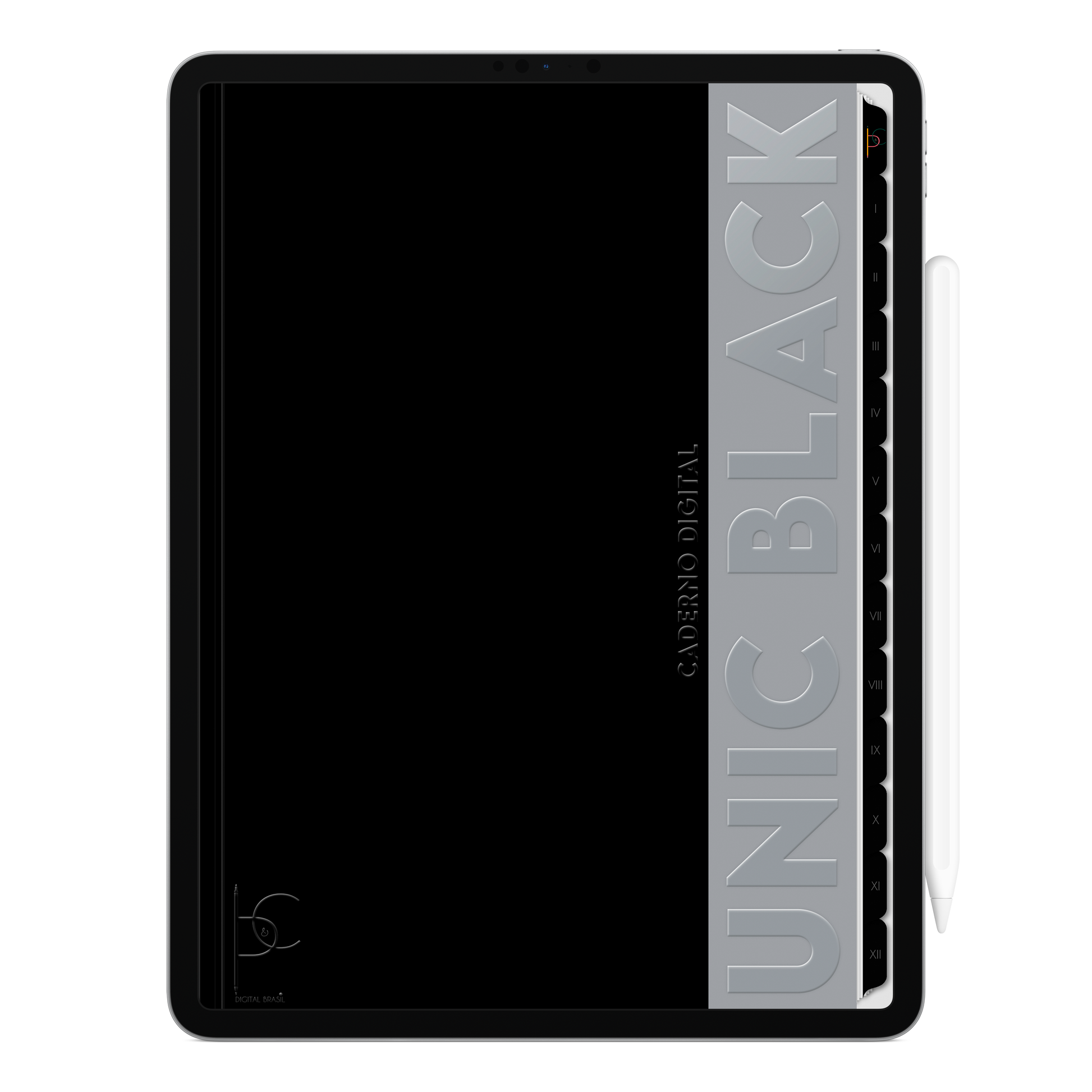 Caderno digital Unic Black básico e estiloso, para estudos e anotações. Exclusivo para estudar e se planejar no iPad e tablets Android tablets da Samsung (TabS6 Lite, Tab S9 Fe, Tab S9 +, Galaxy Tab S10 Ultra · Galaxy Tab S10+, compatível com aplicativos de anotações digitais GoodNotes e Notein. Baixe grátis o Caderno Digital Gratuito. Faça o download do Planner Digital Grátis.