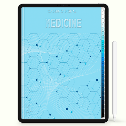 Caderno Digital 24 Matérias - Caderno Digital Medicina, para ipad e tablet android. Cadernos & Planner Digital Brasil