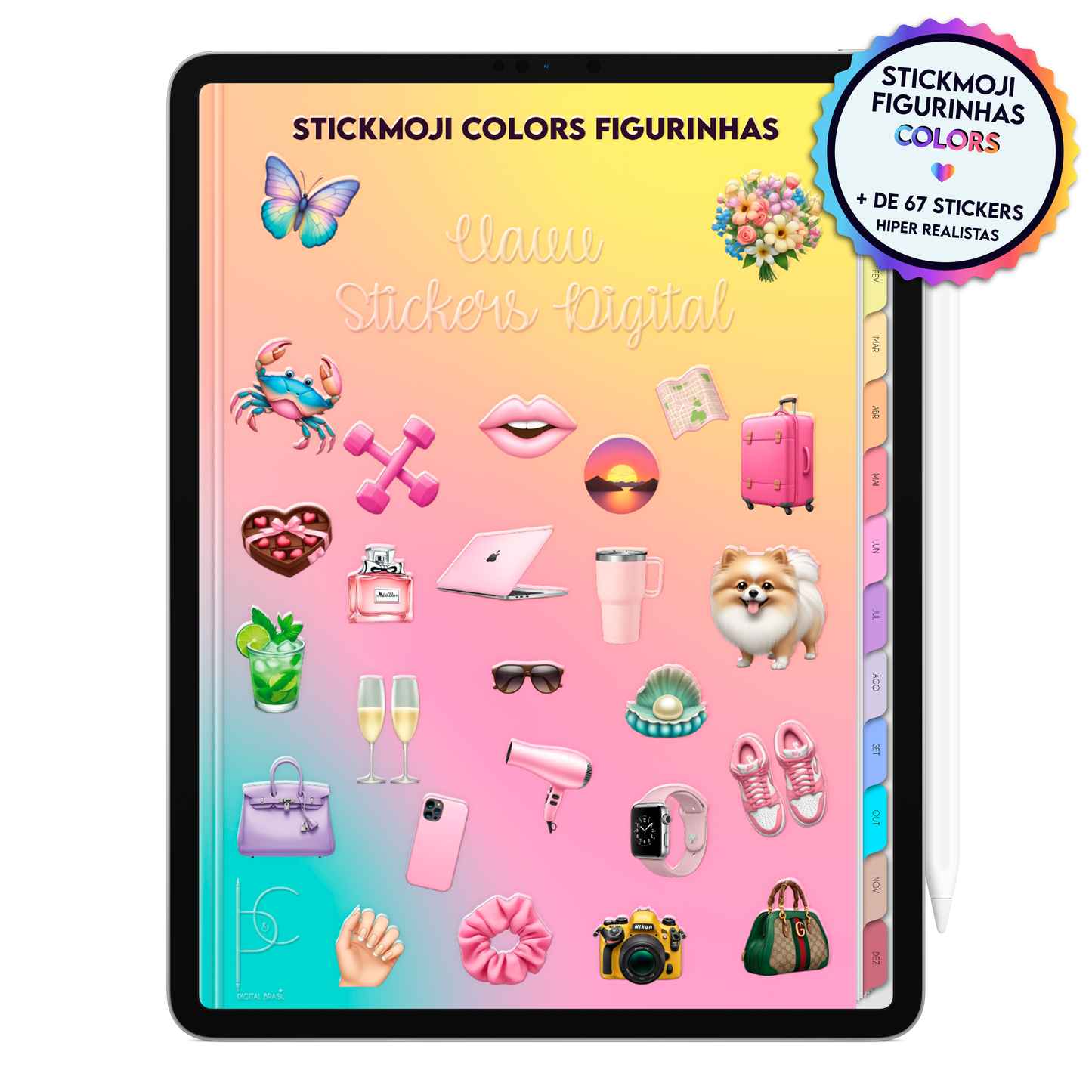 StickMoji Colors - Figurinhas emojis Fofas e Coloridas para Planner Digital no iPad e Tablet Android
