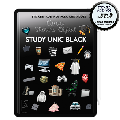 Mais de 80 adesivos criativos para deixar seus resumos e estudos personalizado. Destaque suas anotações com estilo usando os Stickers Study Unic Black. Personalize suas anotações com esses adesivos, no seu iPad ou Tablet Android. da Cadernos & Planner Digital Brasil, para iPad e tablets Android, compatível com GoodNotes e Notein. Exclusivo para estudar e se planejar no iPad e tablets Android tablets da Samsung (TabS6 Lite, Tab S9 Fe, Tab S9 +, Galaxy Tab S10 Ultra · Galaxy Tab S10+.
