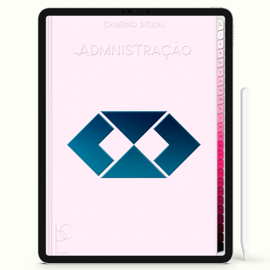 Caderno Digital Blush Administração ADM 24 Matérias • iPad e Tablet Android • Download instantâneo • Sustentável