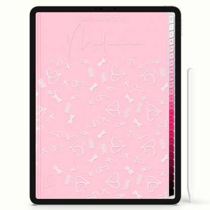 Caderno Digital Blush Medicina Study Med Love 24 Matérias • iPad e Tablet Android • Download instantâneo • Sustentável