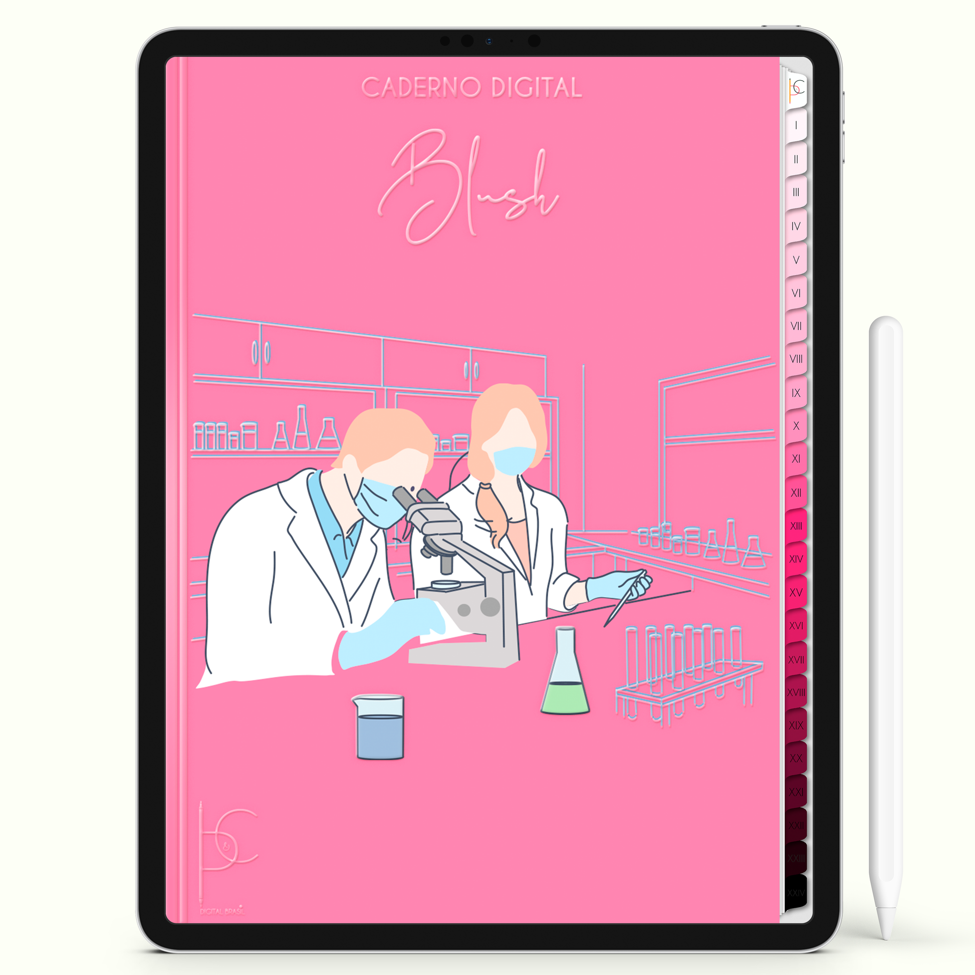 Caderno Digital Blush Estudante de Medicina Study Medicine 24 Matérias • iPad e Tablet Android • Download instantâneo • Sustentável