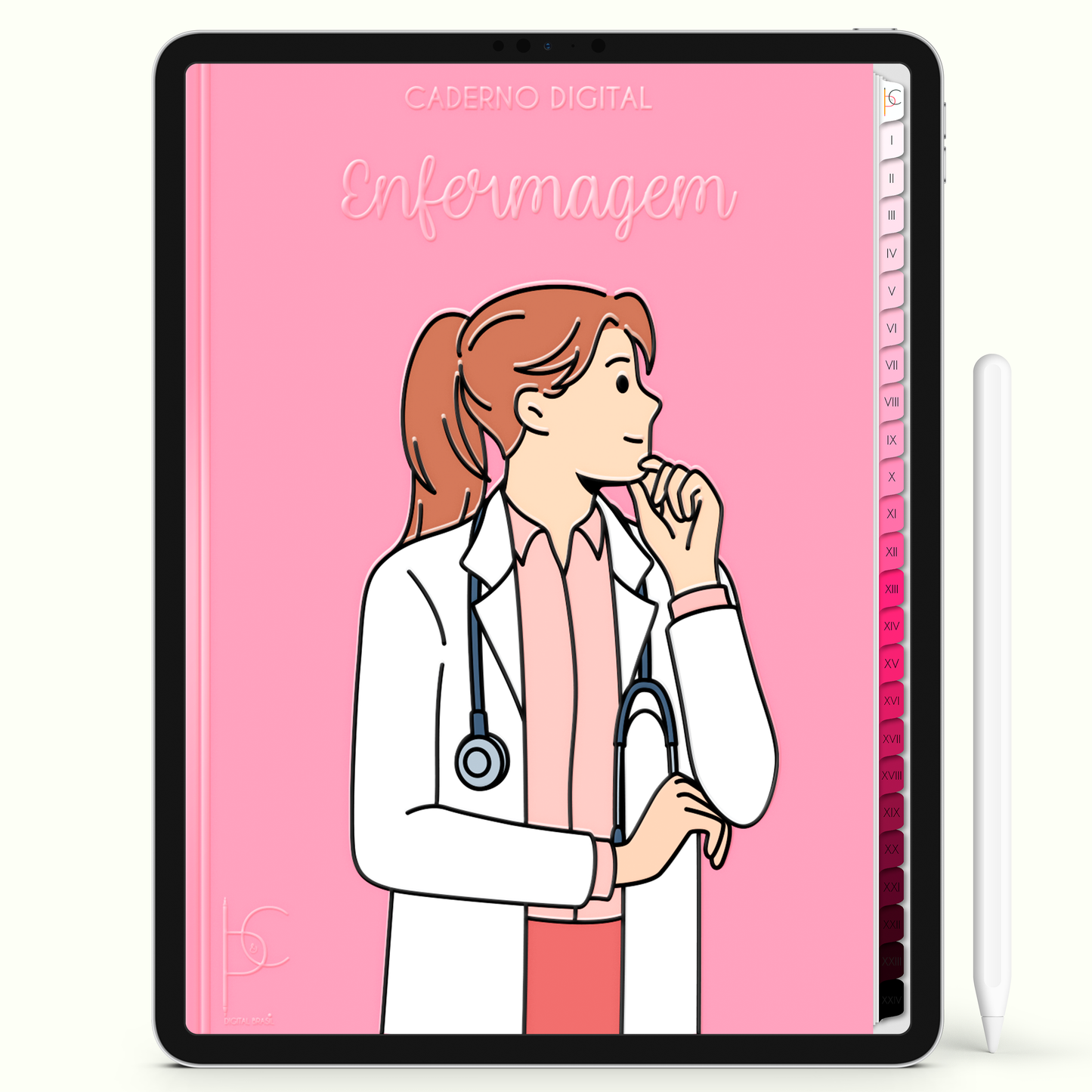 Caderno Digital Blush Study Notes Enfermagem Medicina 24 Matérias • iPad e Tablet Android • Download instantâneo • Sustentável