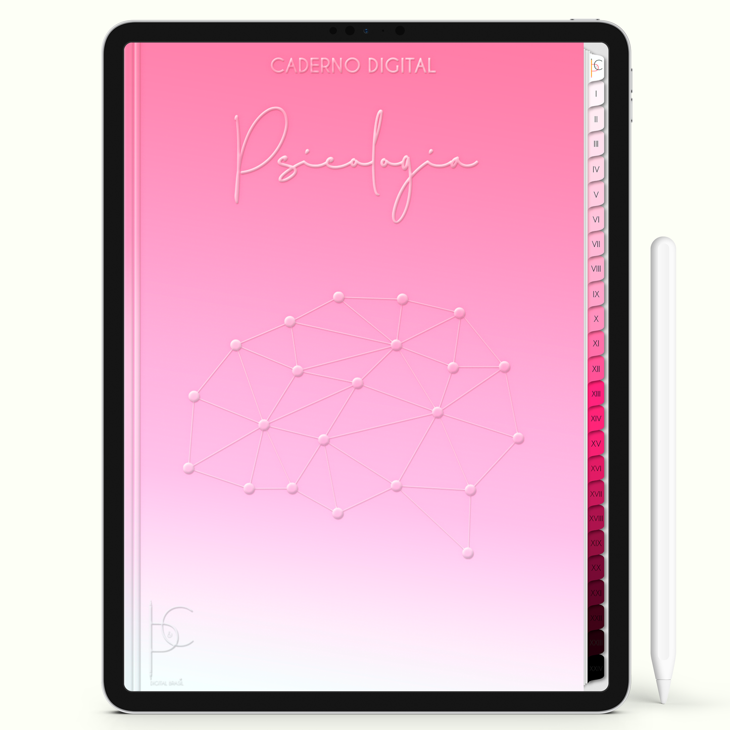 Caderno Digital Blush Study Psi Psicologia 24 Matérias • iPad e Tablet Android • Download instantâneo • Sustentável