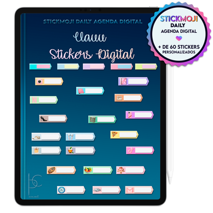 Stickers StickMoji Daily para decorar sua agenda digital com checklist e tarefas diárias para Tablet Android e iPad.