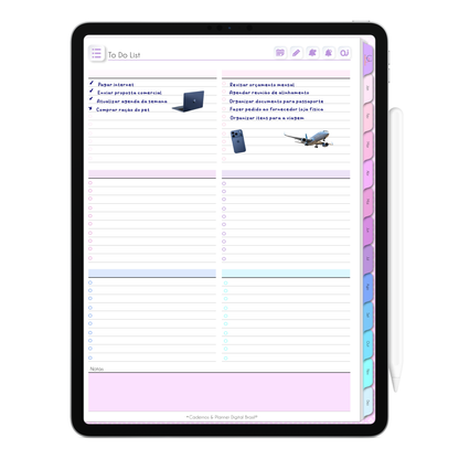 To Do List - Lista de tarefas da Agenda Digital Permanente para gestão de atividades, produtividade diária e organização pessoal 
com lista de tarefas prioritárias e marcações de progresso para manter o dia a dia organizado e produtivo.