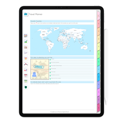 Colorful Life In Colors digital planner 2026 featuring hyperlinked planning pages and 38+ free stickers for notes and productivity on iPad and tablet.
