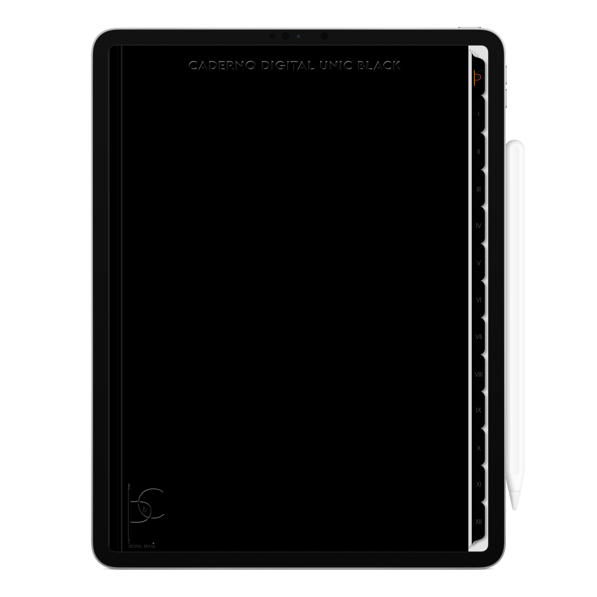 Caderno digital Unic Black da marca brasileira Cadernos & Planner Digital Brasil, compatível com iPad e Samsung Tablet. Exclusivo para estudar e se planejar no iPad e tablets Android tablets da Samsung (TabS6 Lite, Tab S9 Fe, Tab S9 +, Galaxy Tab S10 Ultra · Galaxy Tab S10+, compatível com aplicativos de anotações digitais GoodNotes e Notein. Baixe grátis o Caderno Digital Gratuito. Faça o download do Planner Digital Grátis.