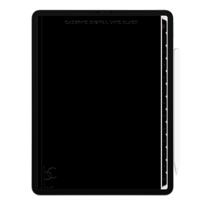 Caderno digital Unic Black da marca brasileira Cadernos & Planner Digital Brasil, compatível com iPad e Samsung Tablet. Exclusivo para estudar e se planejar no iPad e tablets Android tablets da Samsung (TabS6 Lite, Tab S9 Fe, Tab S9 +, Galaxy Tab S10 Ultra · Galaxy Tab S10+, compatível com aplicativos de anotações digitais GoodNotes e Notein. Baixe grátis o Caderno Digital Gratuito. Faça o download do Planner Digital Grátis.