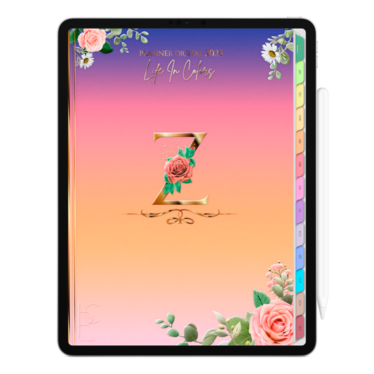 Planner Digital Vertical Life In Colors 2025 Inicial Z pt-BR • Para iPad e Tablet Android • Download Imediato