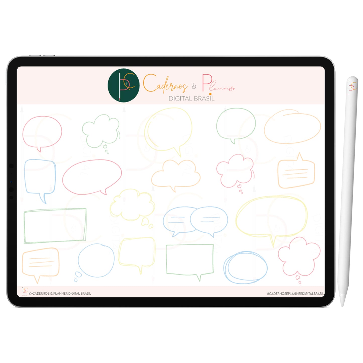 Kit Adesivos Stickers Digital para Mapa Mental Arco-Íris Balões • iPad Tablet • GoodNotes Noteshelf