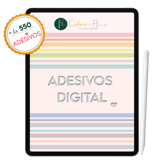 Adesivos Stickers Digital Color Pastel para Caderno Digital, Planner Digital, Mapa Mental Digital, iPad Tablet Notebook, aplicativos de anotação GoodNotes Noteshelf.