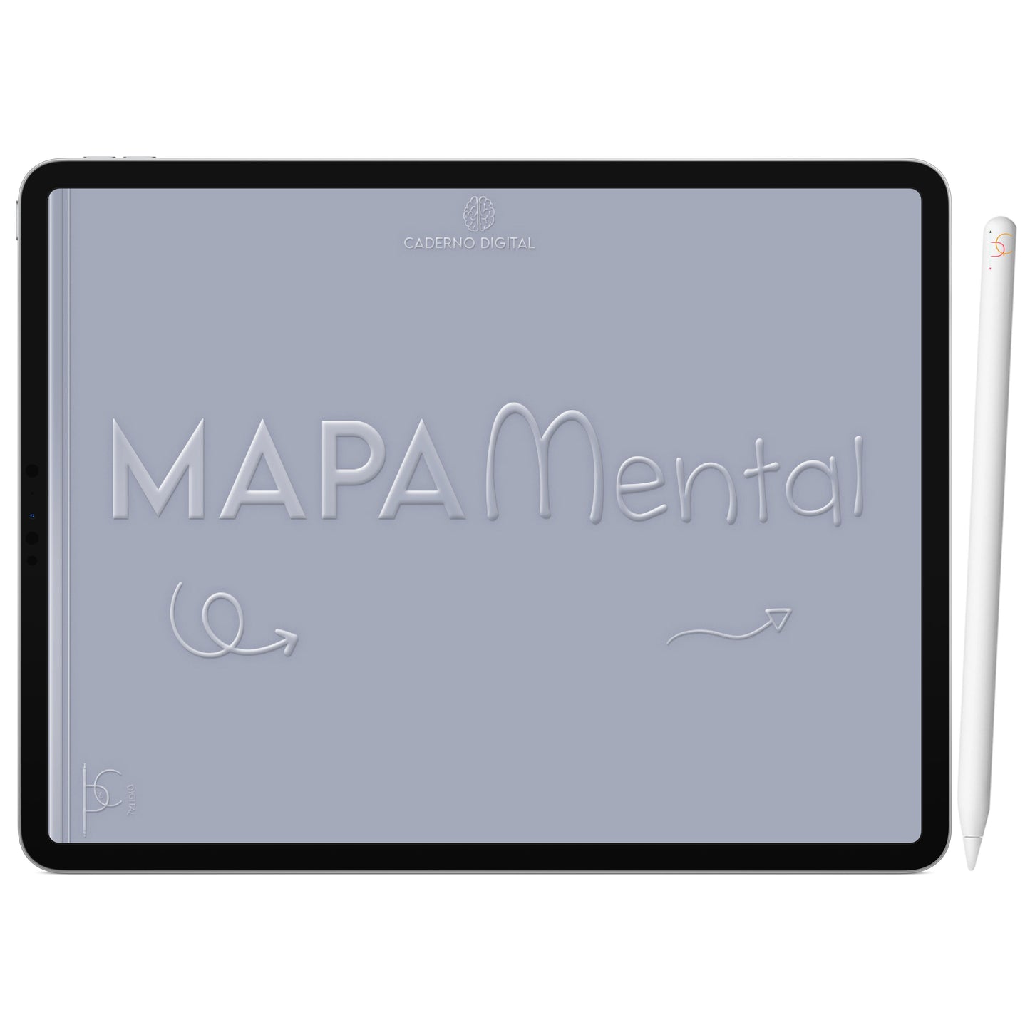 Mapa Mental Digital Cinza Azul Céu Noturno ' 5 Matérias Divisórias • Study • iPad Tablet • GoodNotes Noteshelf  • Download instantâneo