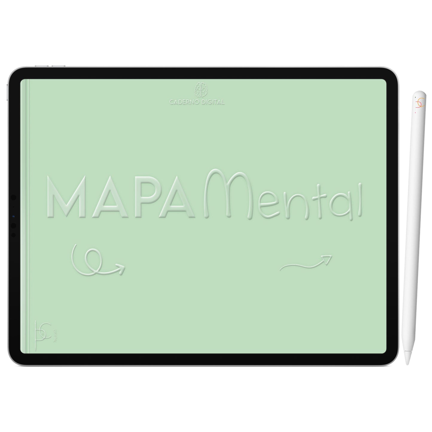 Mapa Mental Digital Verde Arco-Íris 5 Matérias Study • iPad Tablet • Download instantâneo • 100% Sustentável