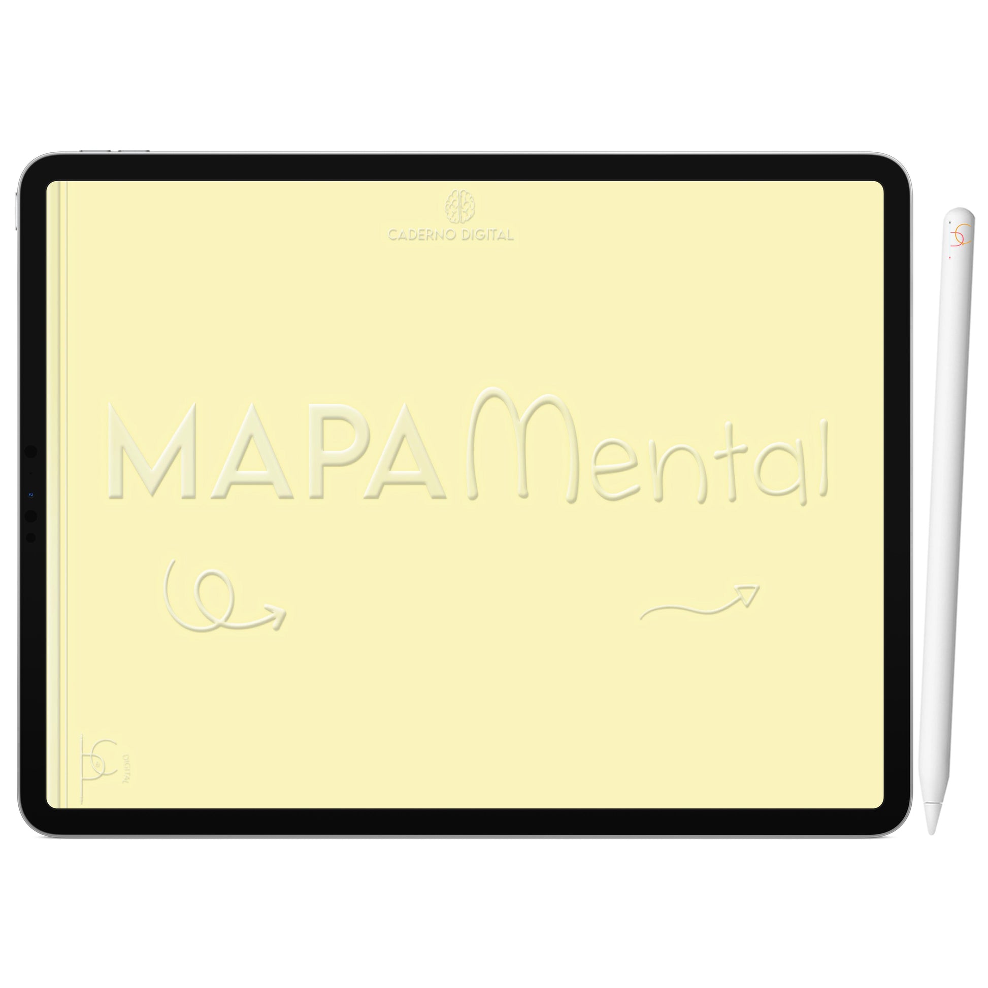 Mapa Mental Digital Amarelo Arco-Íris ' 5 Matérias Divisórias • Study • iPad Tablet • GoodNotes Noteshelf  • Download instantâneo