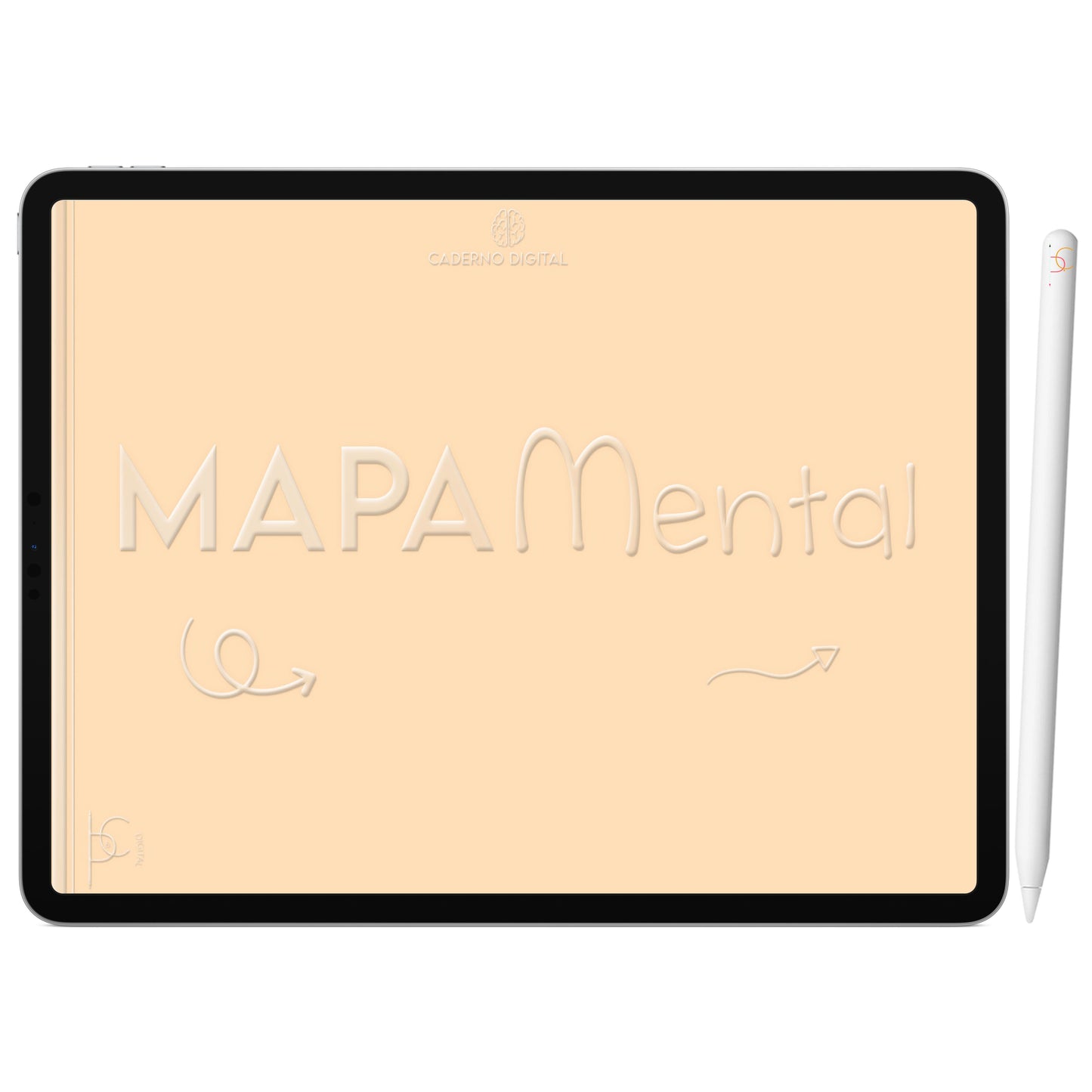 Mapa Mental Digital Laranja Arco-Íris ' 5 Matérias Divisórias • Study • iPad Tablet • GoodNotes Noteshelf  • Download instantâneo