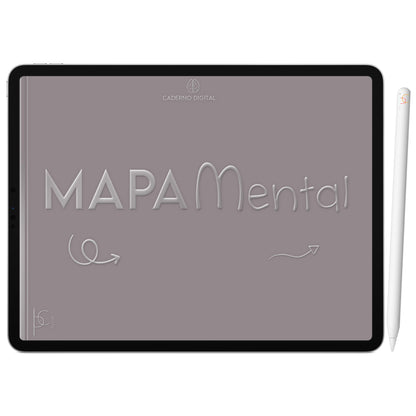 Mapa Mental Digital Cinza Escuro Céu Noturno ' 5 Matérias Divisórias • Study • iPad Tablet • GoodNotes Noteshelf  • Download instantâneo