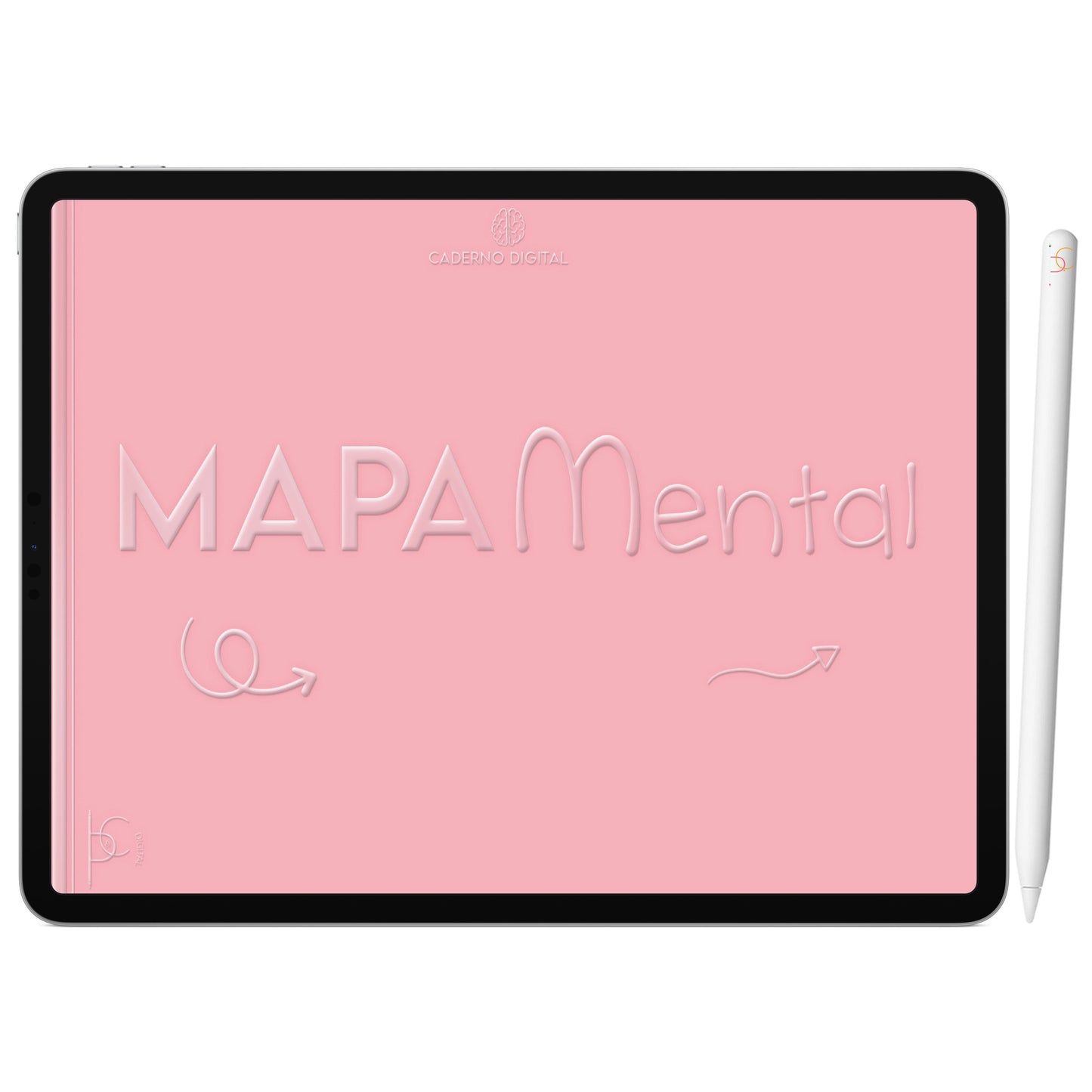 Mapa Mental Digital Rosa Arco-Íris ' 5 Matérias Divisórias • Study • iPad Tablet • GoodNotes Noteshelf  • Download instantâneo