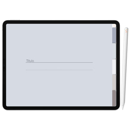 Mapa Mental Digital Cinza Nuvem Céu Noturno ' 5 Matérias Divisórias • Study • iPad Tablet • GoodNotes Noteshelf  • Download instantâneo