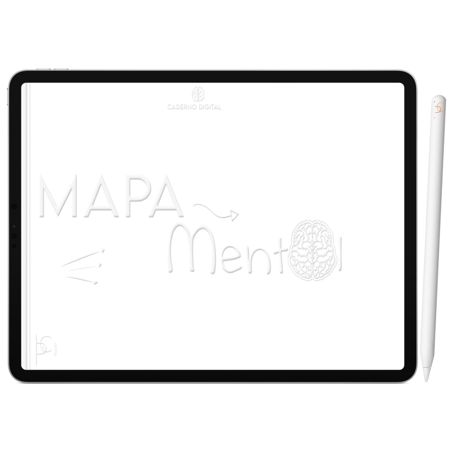 Mapa Mental Digital White Black ' 2 Matérias Divisórias • Study • iPad Tablet • GoodNotes Noteshelf  • Download instantâneo