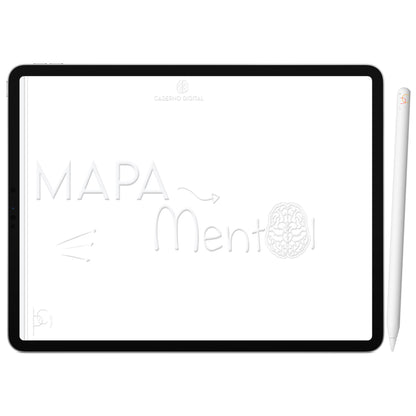 Mapa Mental Digital White Black ' 2 Matérias Divisórias • Study • iPad Tablet • GoodNotes Noteshelf  • Download instantâneo