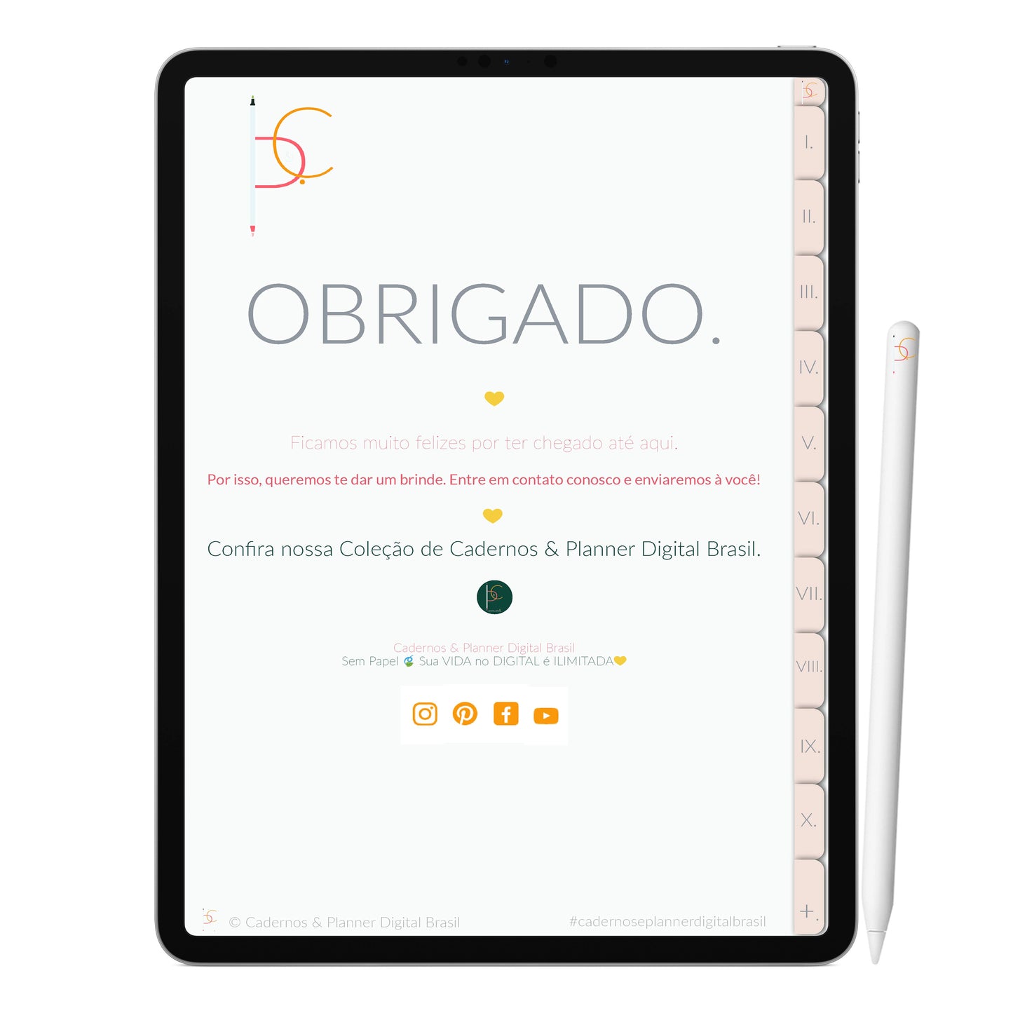 Caderno Digital Minimalista Pearl Pérola ' 10 Matérias Divisórias • Study • iPad Tablet • GoodNotes Noteshelf  • Download instantâneo