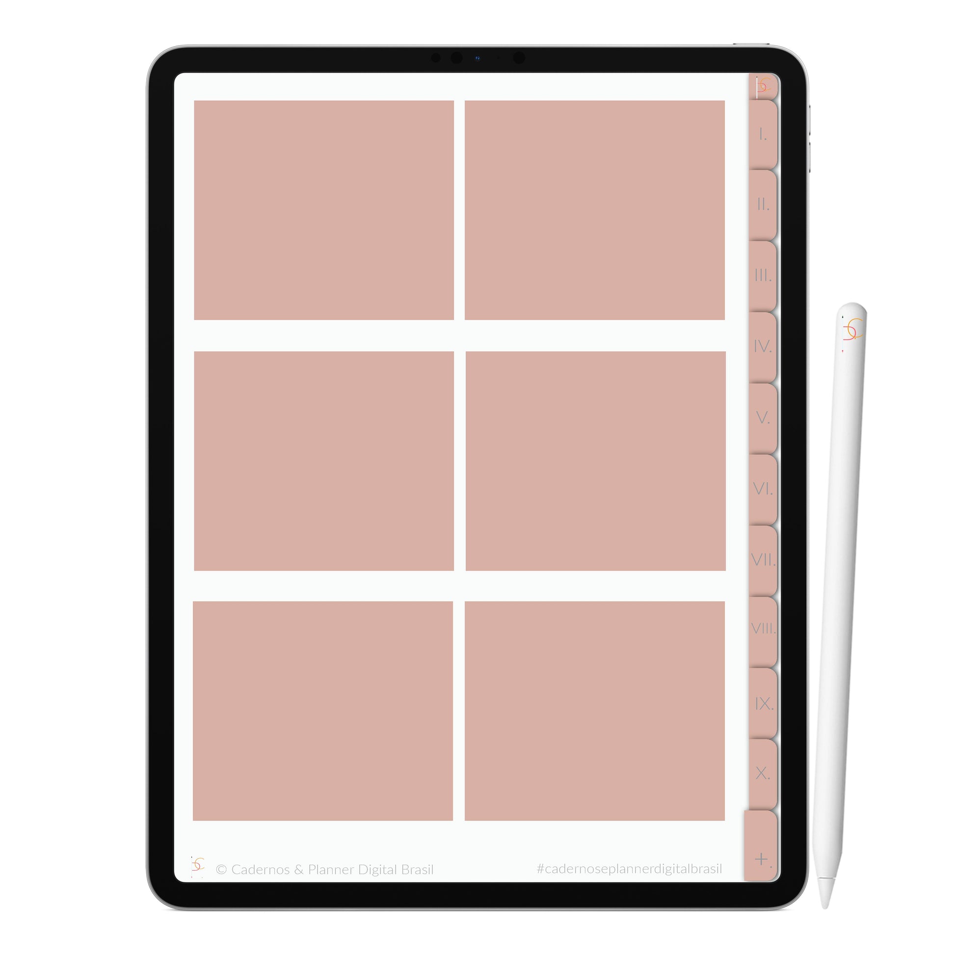 Caderno Digital Minimalista Rosa do Deserto ' 10 Matérias Divisórias • Study • iPad Tablet • GoodNotes Noteshelf  • Download instantâneo