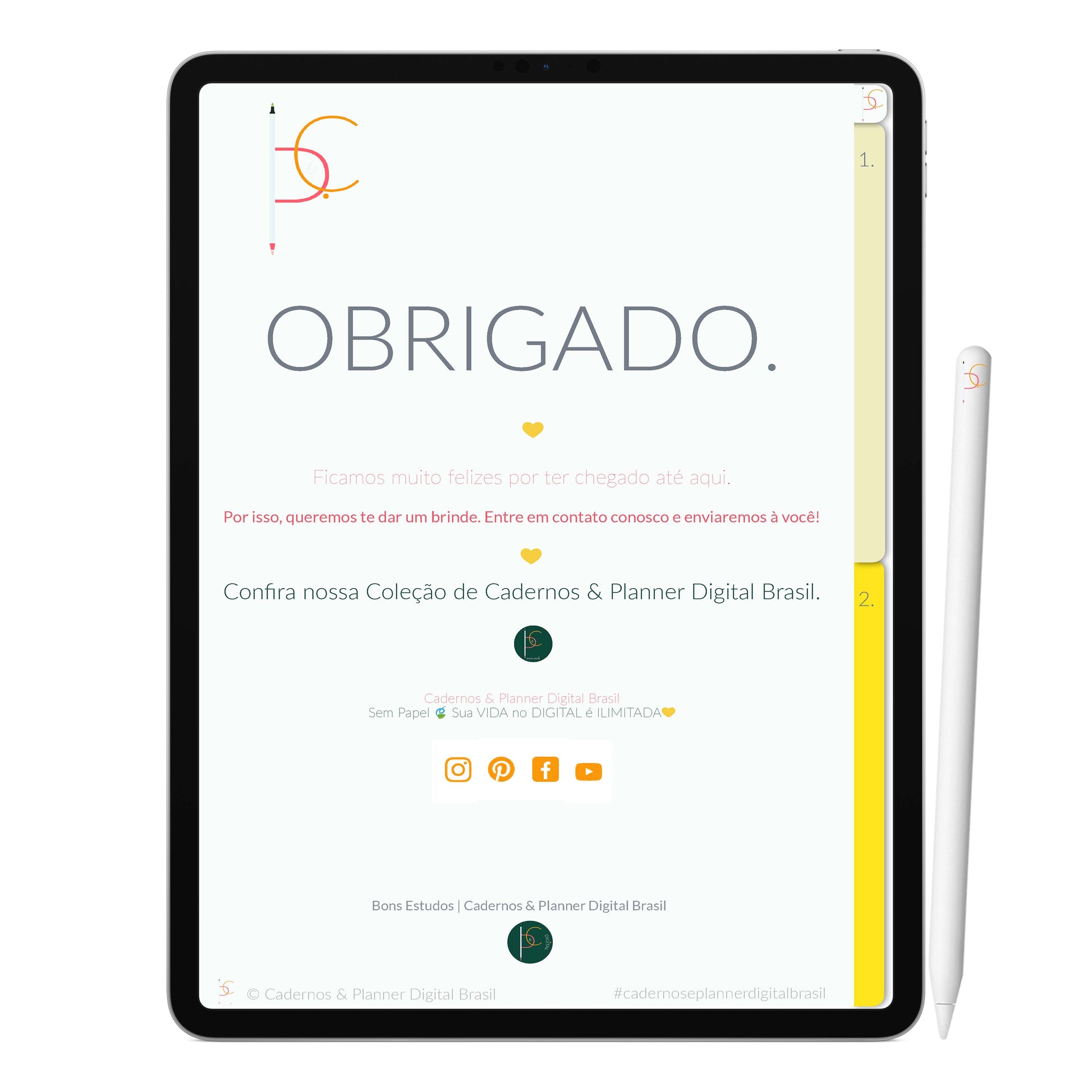 Caderno Digital Shine Brilhe  ' 2 Matérias Divisórias • Study • iPad Tablet • GoodNotes Noteshelf  • Download instantâneo