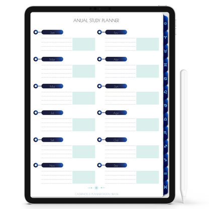 Caderno Digital do Signo de Sagitário do Zodíaco 12 Matérias Constelações Study iPad iOs Tablet Android GoodNotes Noteshelf Sustentável Cadernos & Planner Digital Brasil