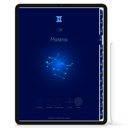 Caderno Digital Signos do Zodíaco 12 Matérias em Constelações Study iPad Tablet GoodNotes Noteshelf Sustentável Cadernos & Planner Digital Brasil