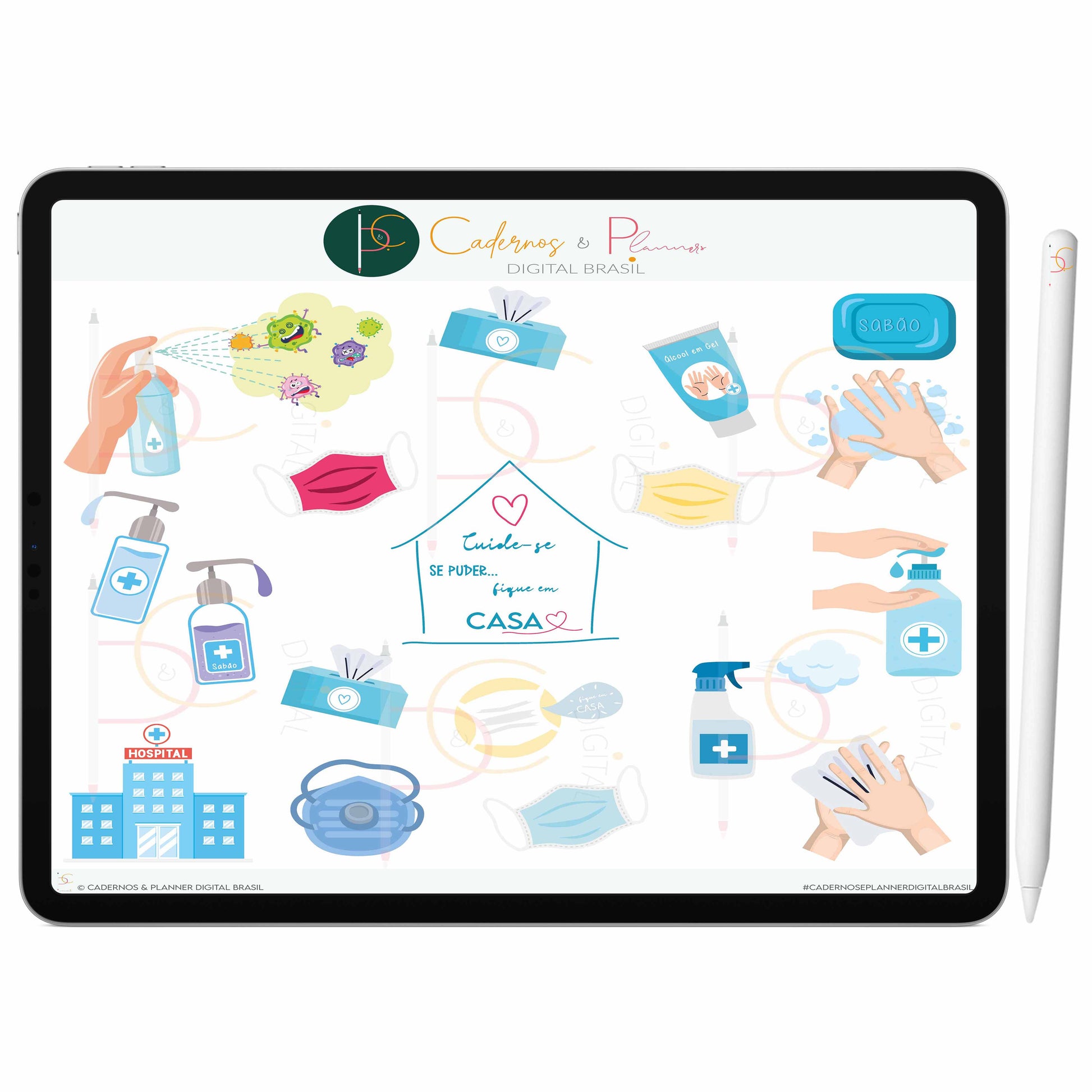 Adesivos Stickers Digital Cuide da sua Saúde • Planner Digital · Caderno Digital • iPad Tablet • GoodNotes Noteshelf