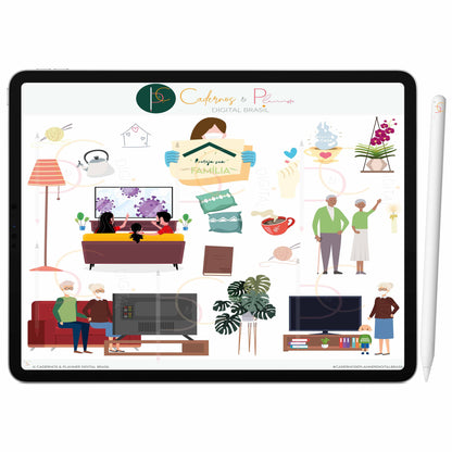 Adesivos Stickers Digital Cuide-se • Planner Digital · Caderno Digital • iPad Tablet • GoodNotes Noteshelf 