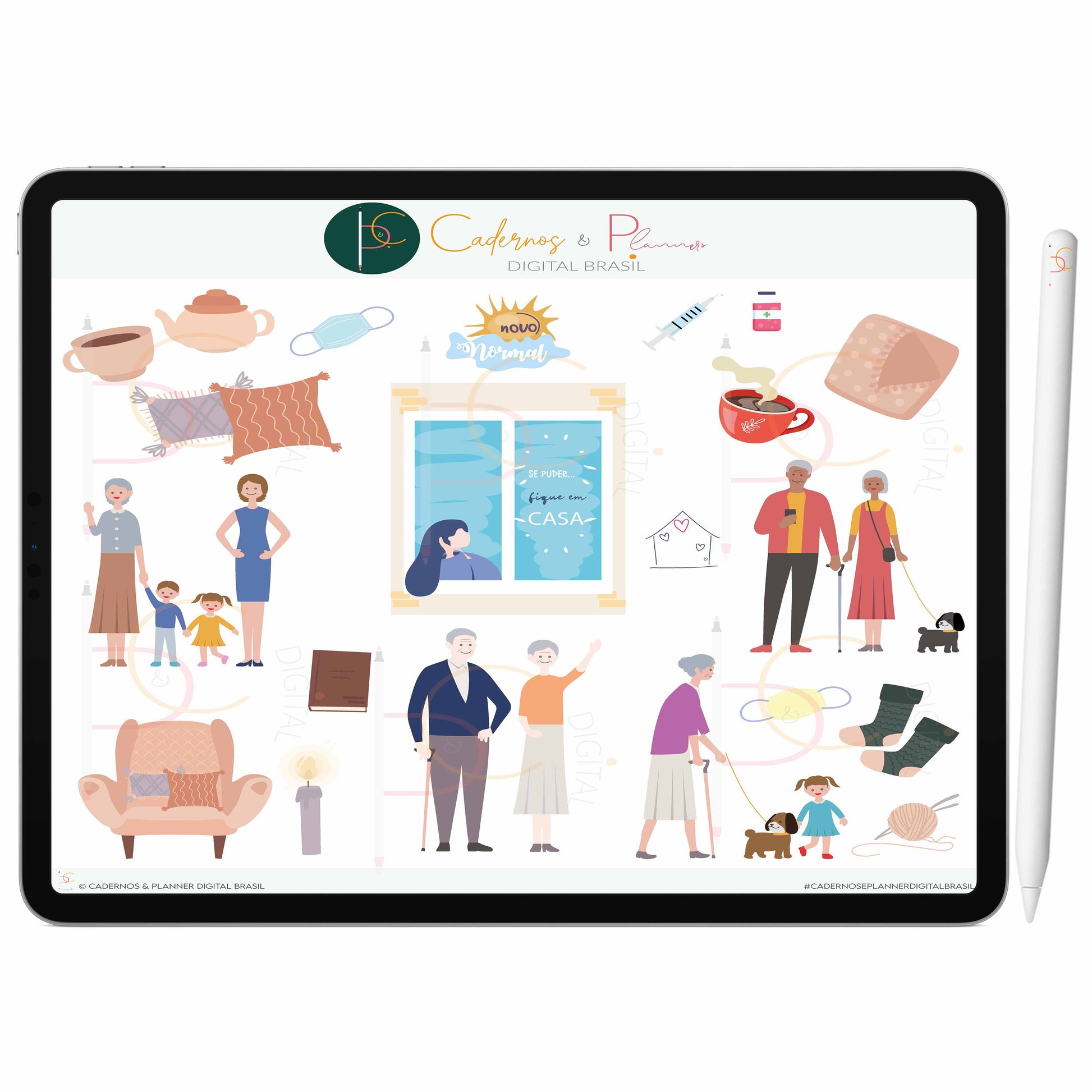 Adesivos Stickers Digital Cuide-se • Planner Digital · Caderno Digital • iPad Tablet • GoodNotes Noteshelf 