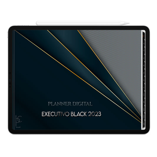 Planner Digital 2023 Horizontal Executivo Black Linhas de Decisão • iPad Tablet • Download Instantâneo • Sustentável