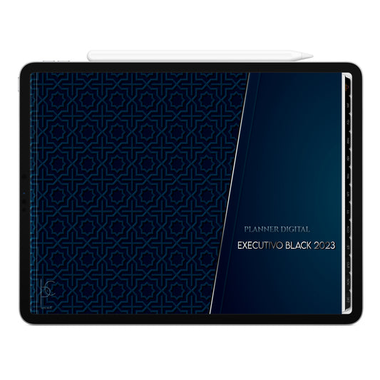 Planner Digital 2023 Horizontal Executivo Black IV • iPad Tablet • Download Instantâneo • Sustentável