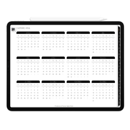 Planner Digital 2023 Horizontal Executivo Black Poder Invisível • iPad Tablet • Download Instantâneo • Sustentável