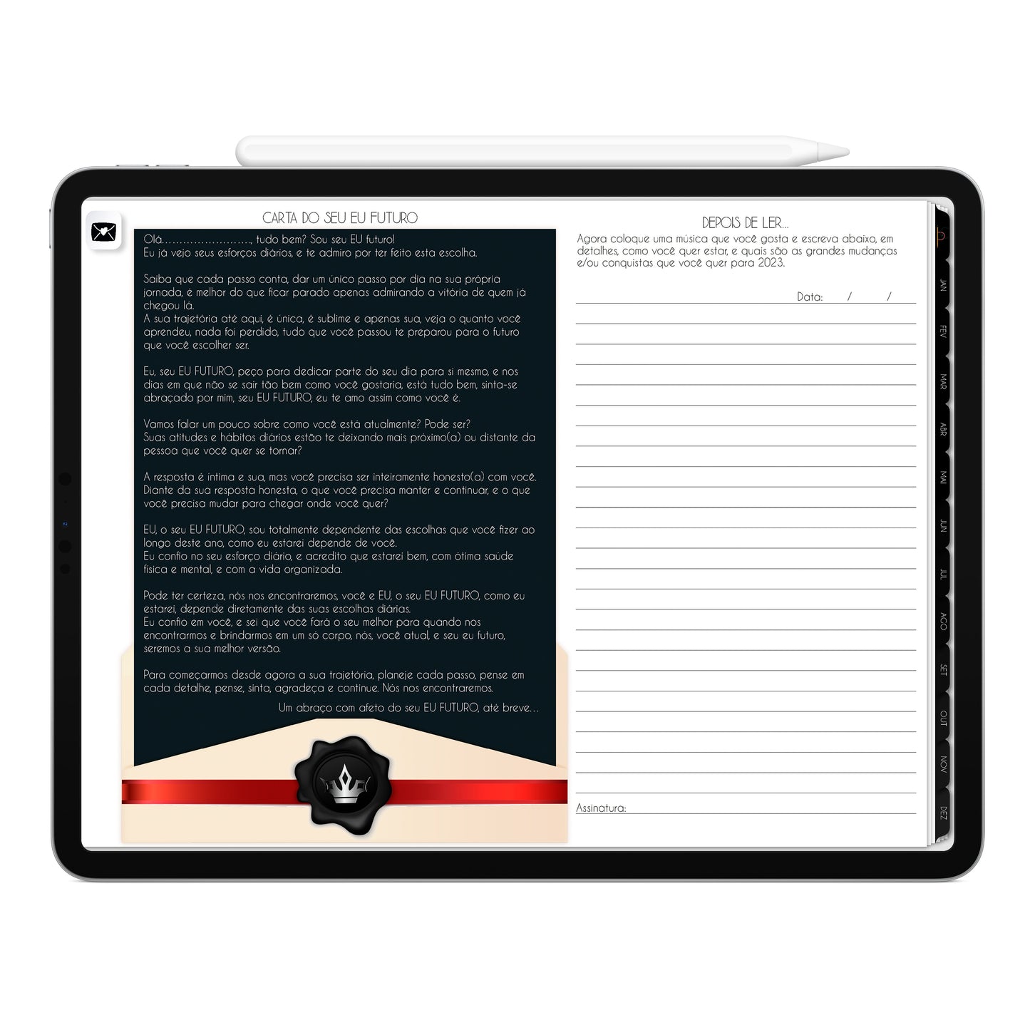 Planner Digital 2023 Horizontal Executivo Black II • iPad Tablet • Download Instantâneo • Sustentável