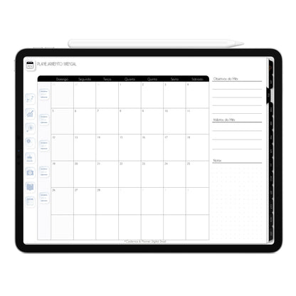 Planner Digital 2023 Horizontal Executivo Black Sol Noturno • iPad Tablet • Download Instantâneo • Sustentável