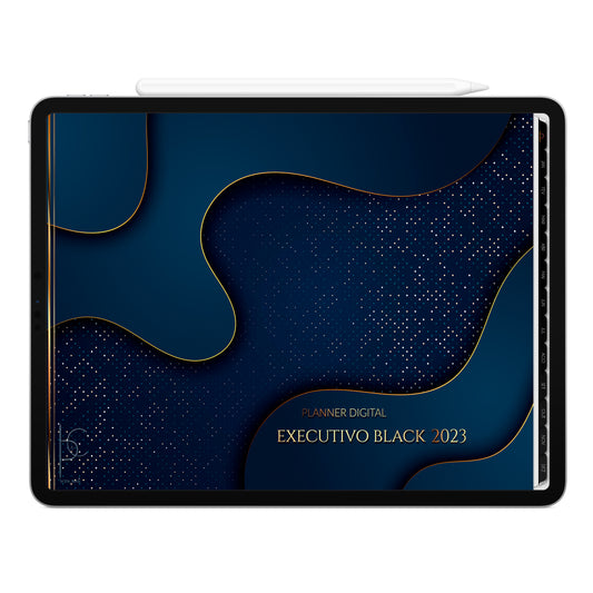 Planner Digital 2023 Horizontal Executivo Black Pó Estelar • iPad Tablet • Download Instantâneo • Sustentável