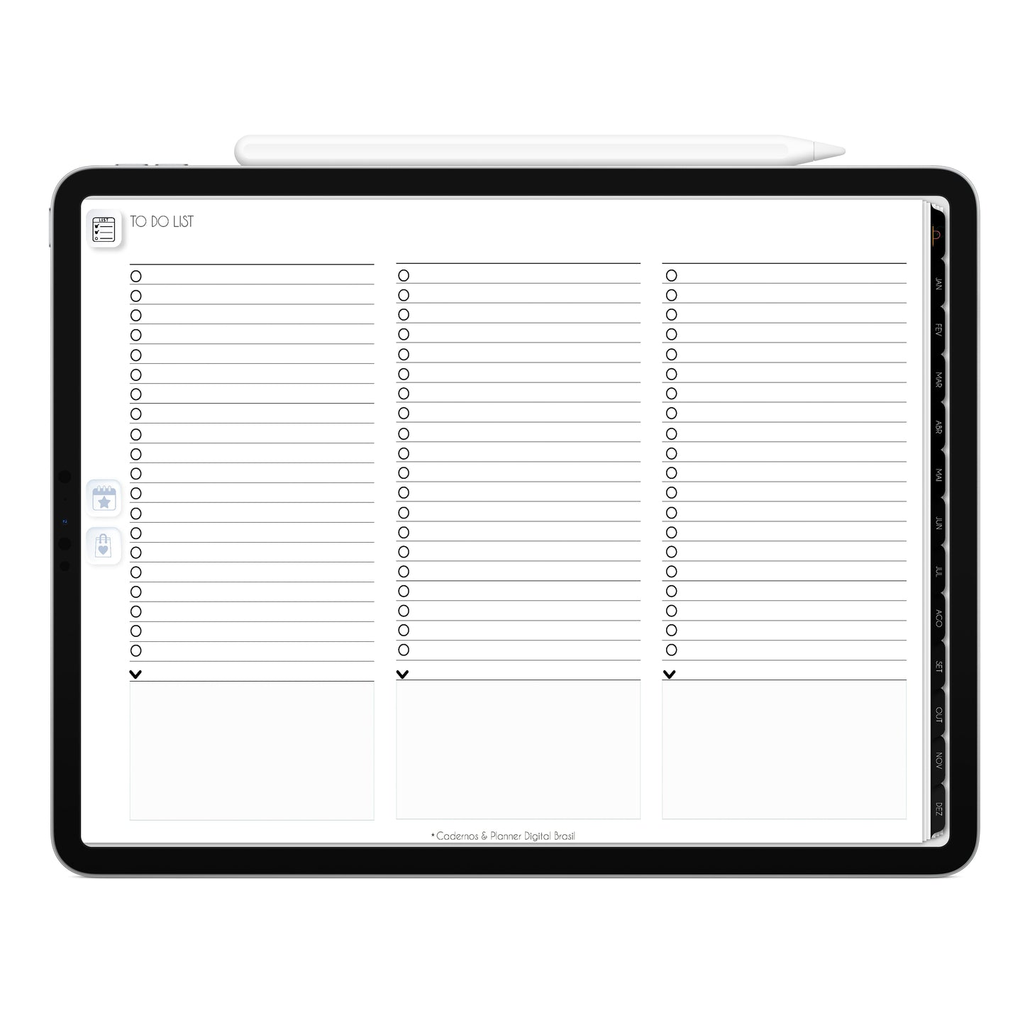 Planner Digital 2023 Horizontal Executivo Black II • iPad Tablet • Download Instantâneo • Sustentável