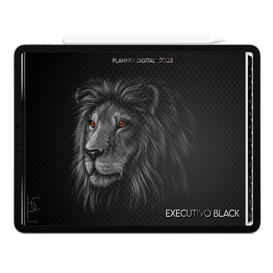Planner Digital 2023 Horizontal Executivo Black Energia Interior • iPad Tablet • Download Instantâneo • Sustentável