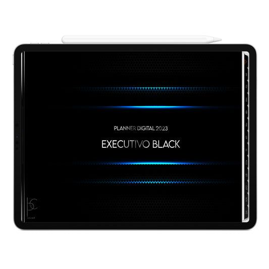 Planner Digital 2023 Horizontal Executivo Black Neon • iPad Tablet • Download Instantâneo • Sustentável