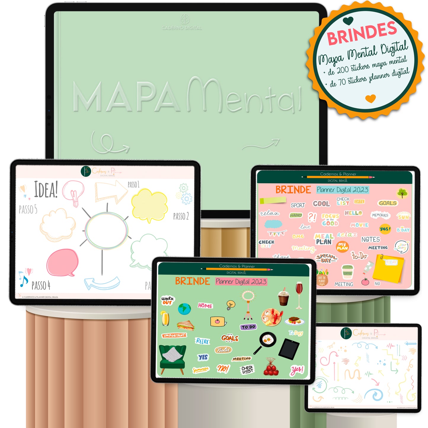 Planner Digital 2023 Horizontal Life In Colors Pastel • iPad Tablet • Download Instantâneo • Sustentável
