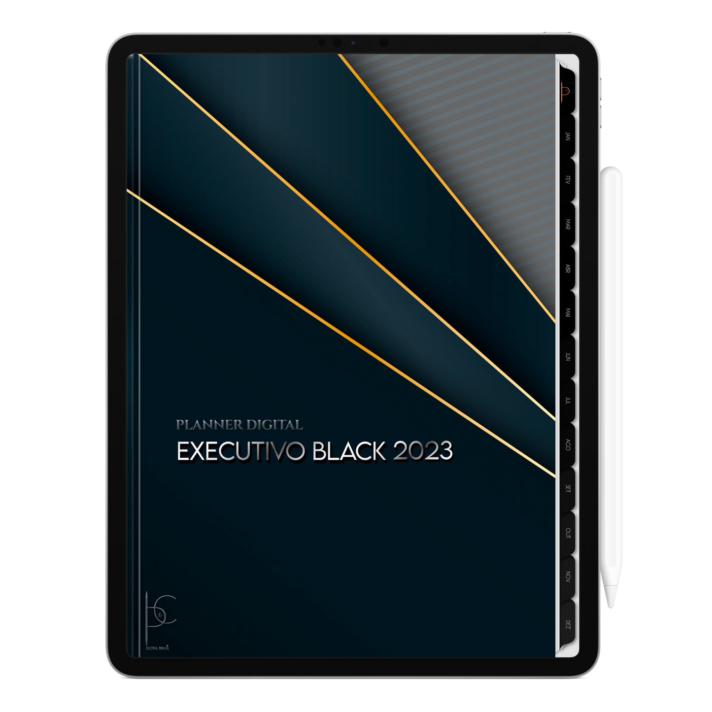 Planner Digital 2023 Vertical Executivo Black Linhas de Decisão • iPad Tablet • Download Instantâneo • Sustentável