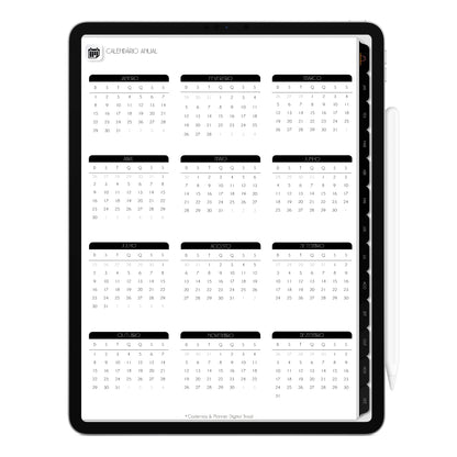 Planner Digital 2023 Vertical Executivo Black Bela Magia • iPad Tablet • Download Instantâneo • Sustentável